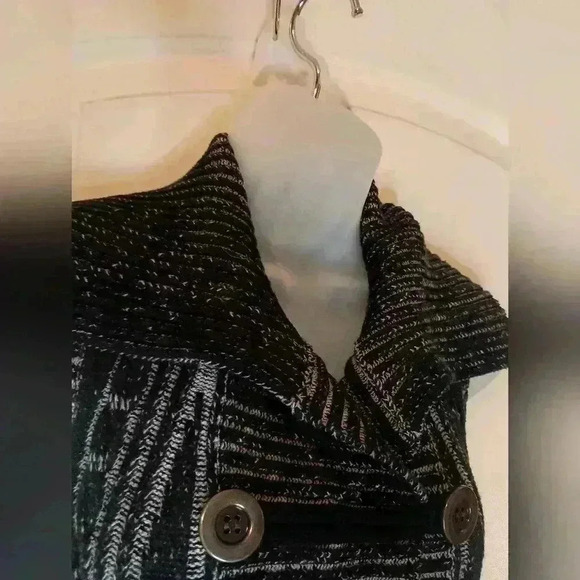 Style&Co black gray Goth Sleeveless Knit Sweater Vest Buttons Whimsigoth size S - Picture 4 of 8